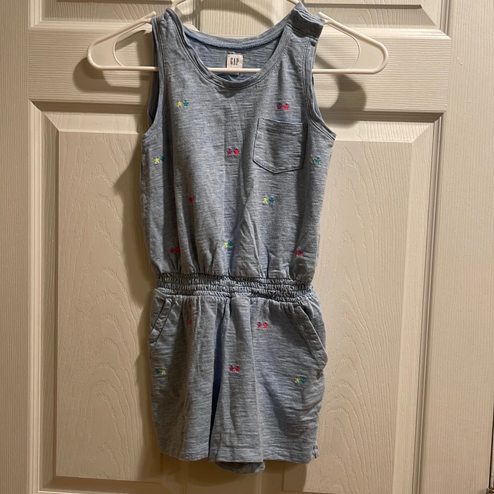 Gap girls medium blue with stars one piece shorts jumper